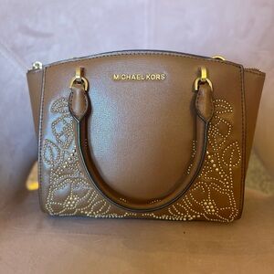 Michael Kors Brown Crossbody with Gold Accents